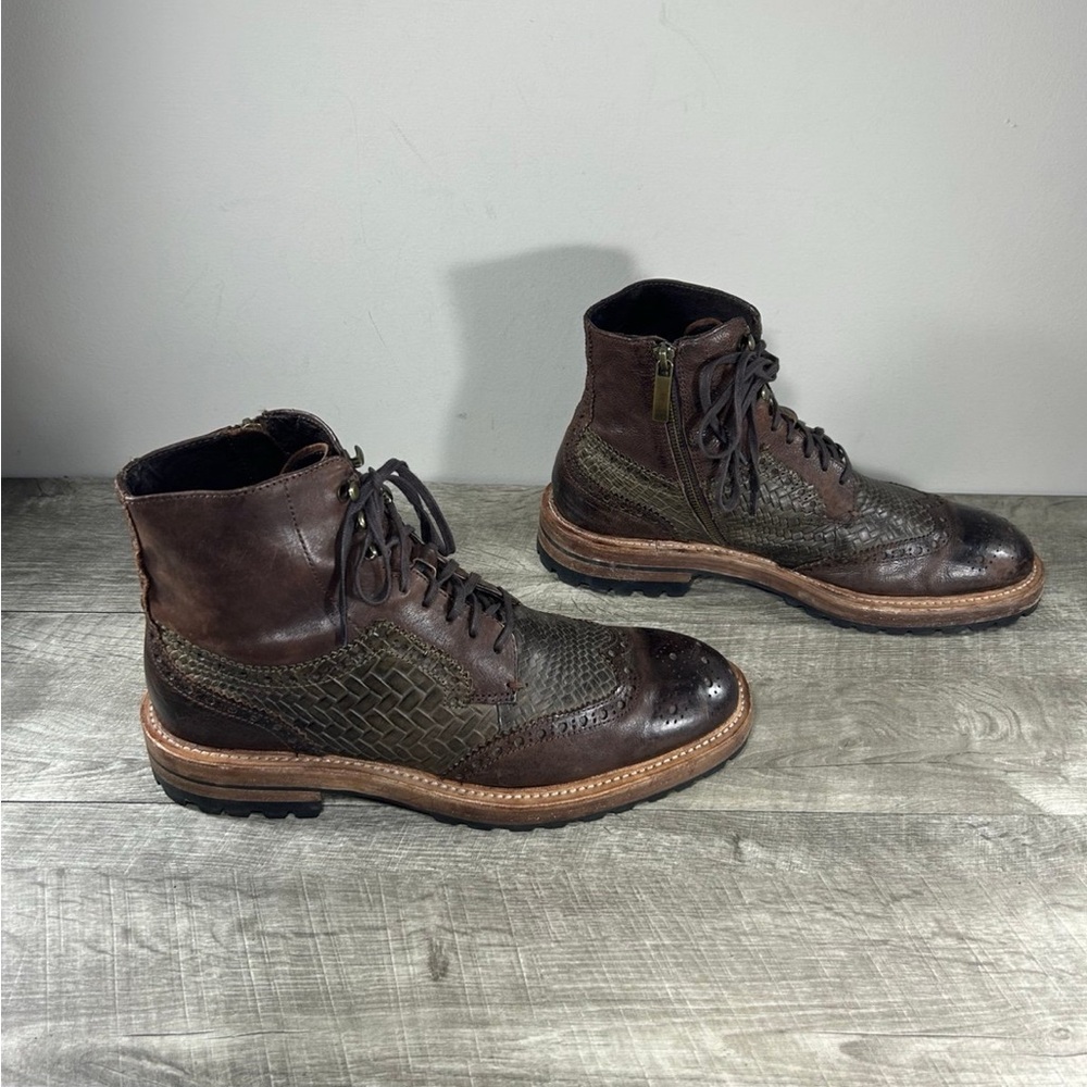 Donald J Pliner Erico Ziroc Chukka Oxford Woven Leather Men’s Boots Size 10 US